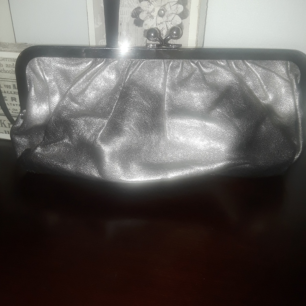Express Metallic Leather Clutch